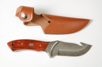 Rosewood handle Damascus Gut Hook Knife